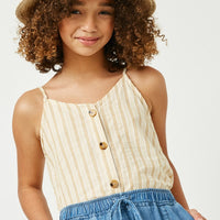 Striped V Neck Buttoned Cami - That's So Darling