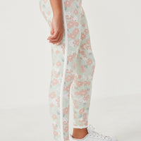 Contrast Side Stripe Floral Active Leggings - That's So Darling