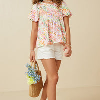 Abstract Multi Color Dot Peplum Top - That's So Darling