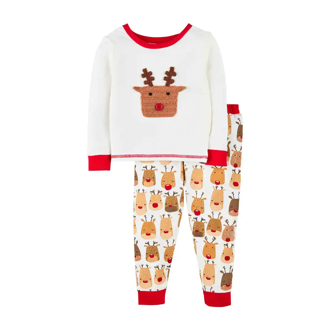 Reindeer Woven Applique Jammie Set