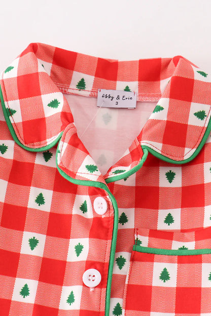 Red Gingham Christmas Tree Pajamas