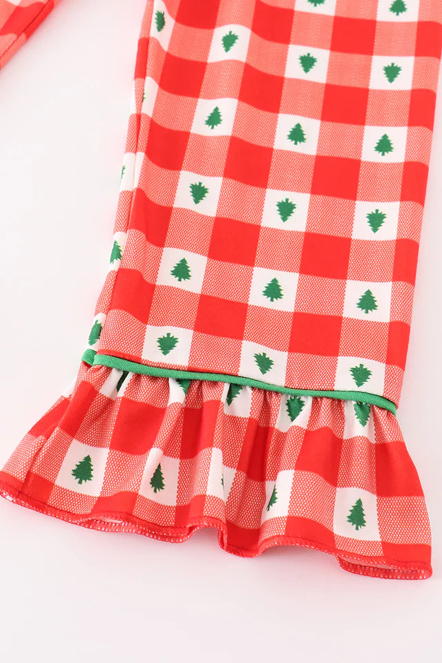 Red Gingham Christmas Tree Pajamas