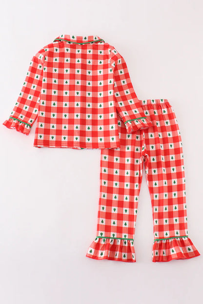 Red Gingham Christmas Tree Pajamas