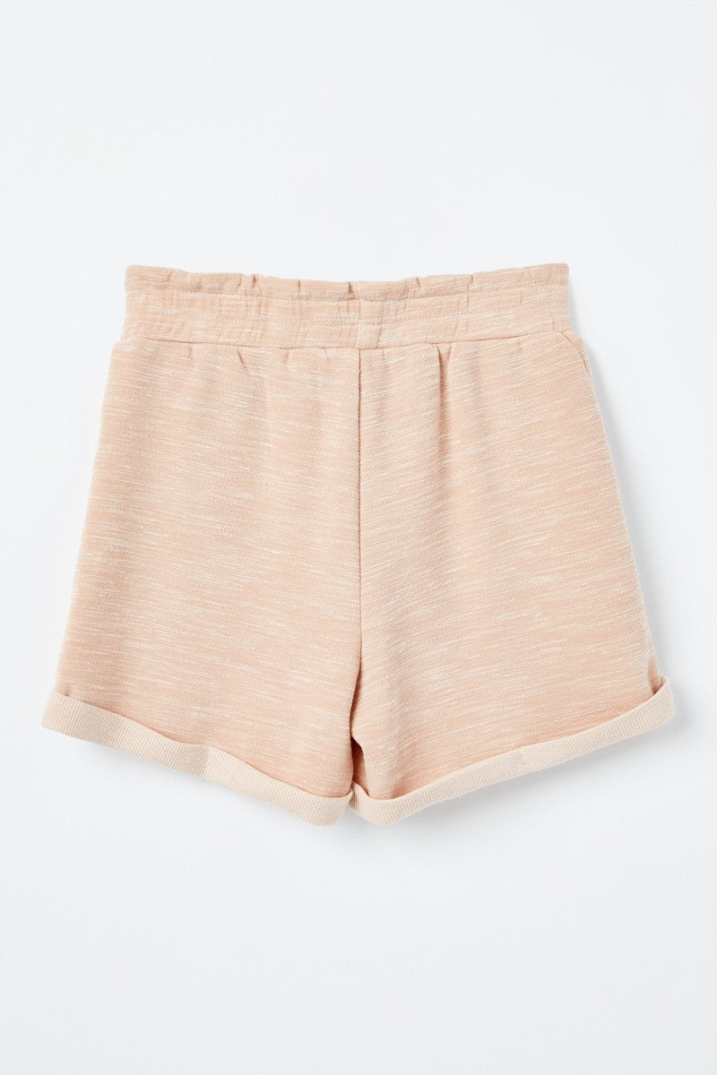 Heathered Roll-Cuff Knit Shorts - That's So Darling