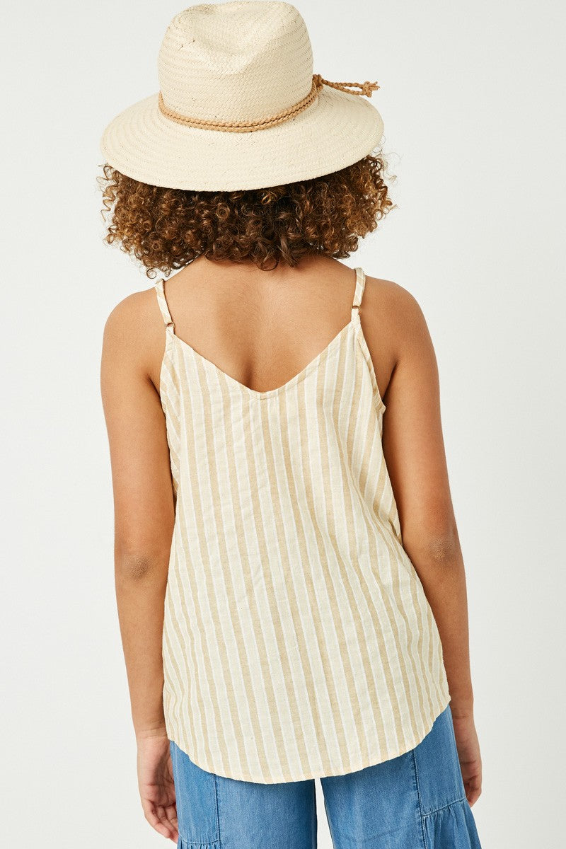 Striped V Neck Buttoned Cami - That's So Darling