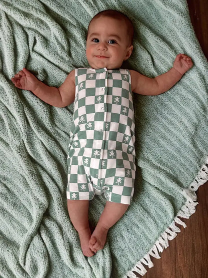 Bamboo Tree Checkered Snap Shortie