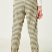 Drawstring Waist Brushed Striped Jogger - That's So Darling