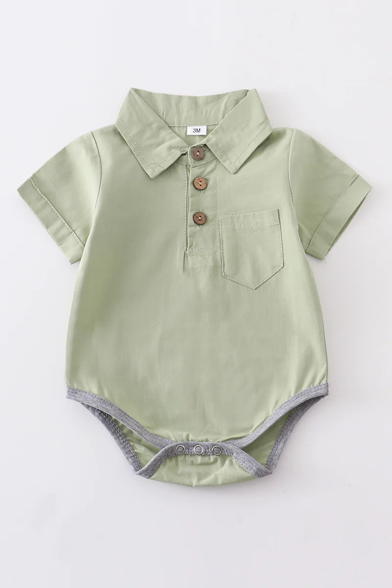 Button-Down Pocket Baby Romper - That's So Darling