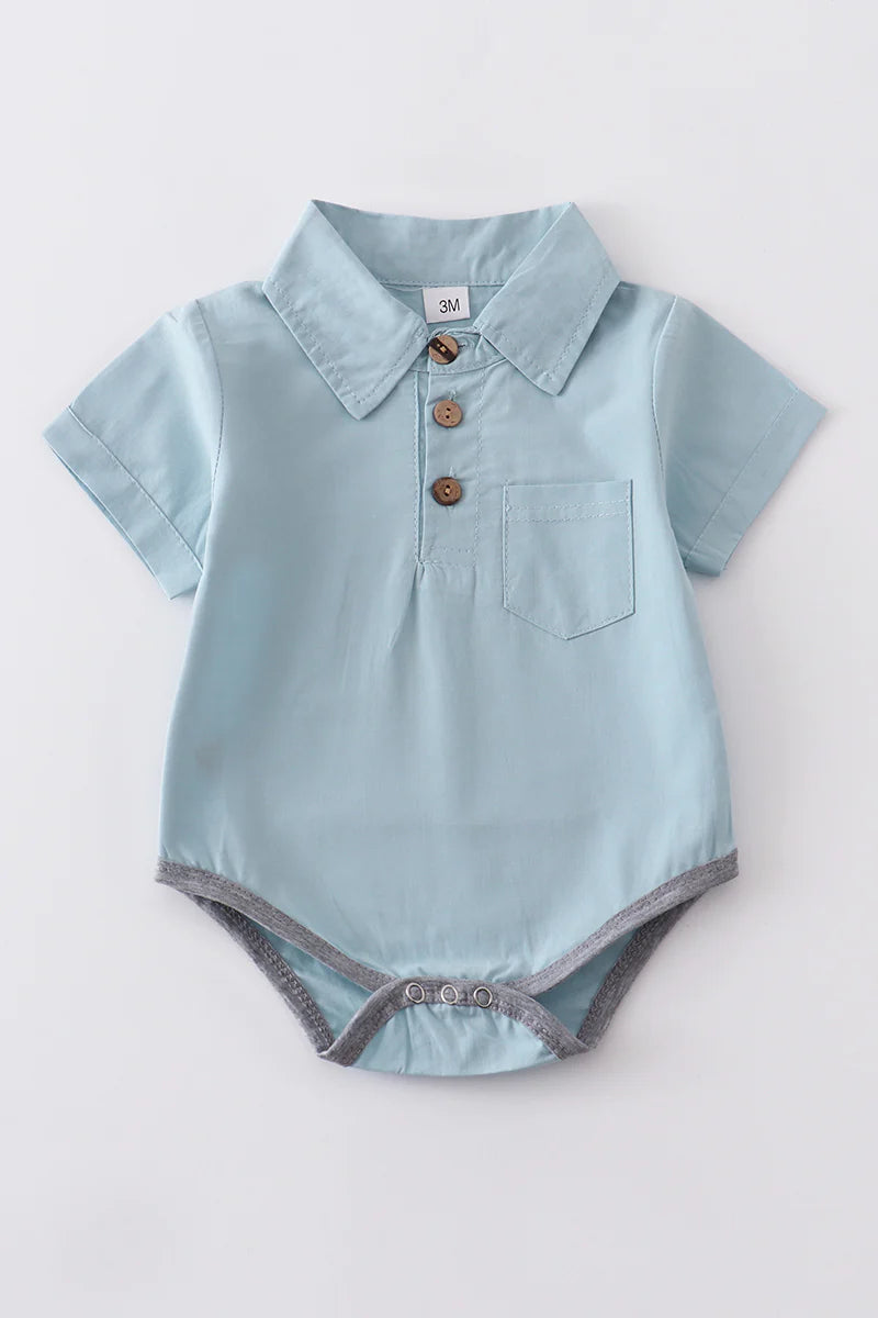Button-Down Pocket Baby Romper - That's So Darling