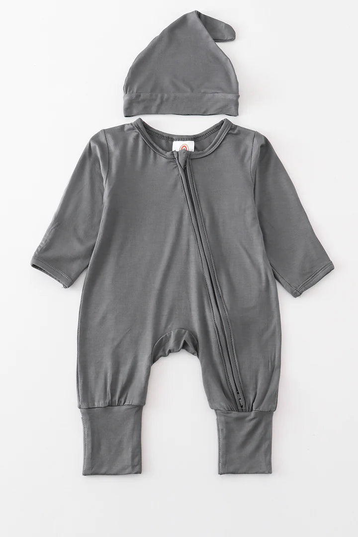 Charcoal Bamboo Zip Up