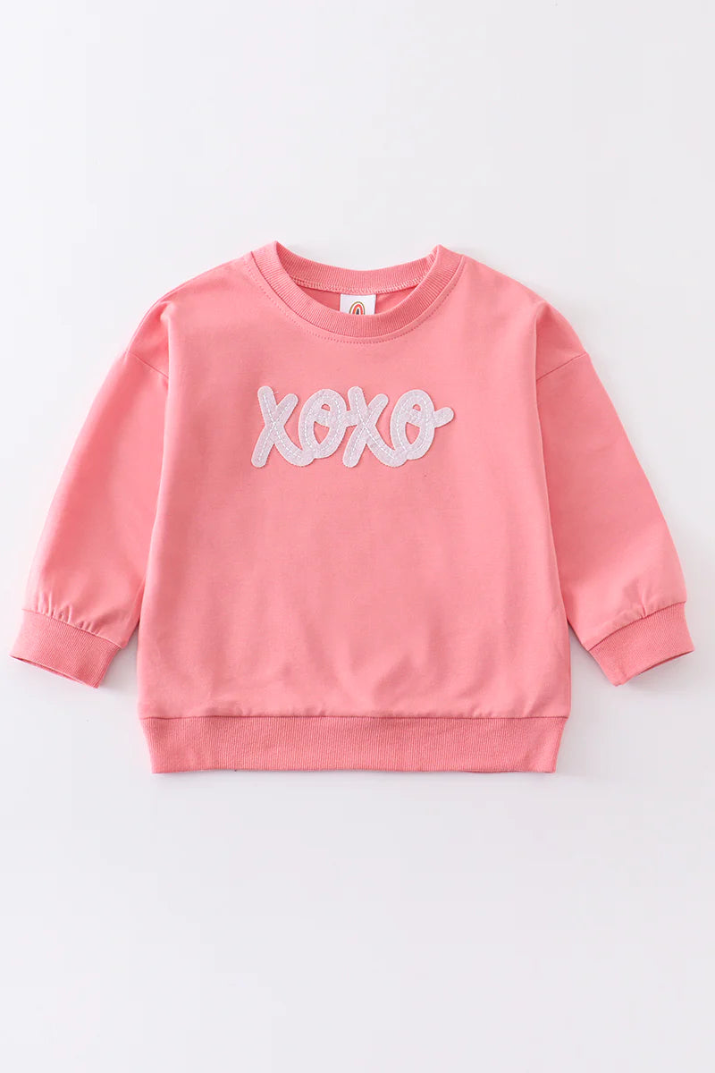 Pink XOXO applique Sweatshirt