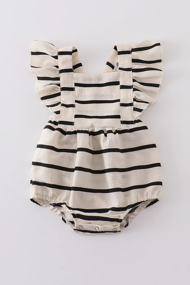 Black and White Striped Ruffle Bubble