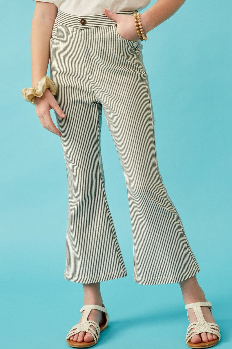 Stretch Pinstripe Flared Pants - That's So Darling