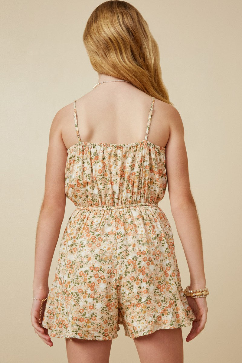Ditsy Floral Button Detail Ruffle Tank - That's So Darling