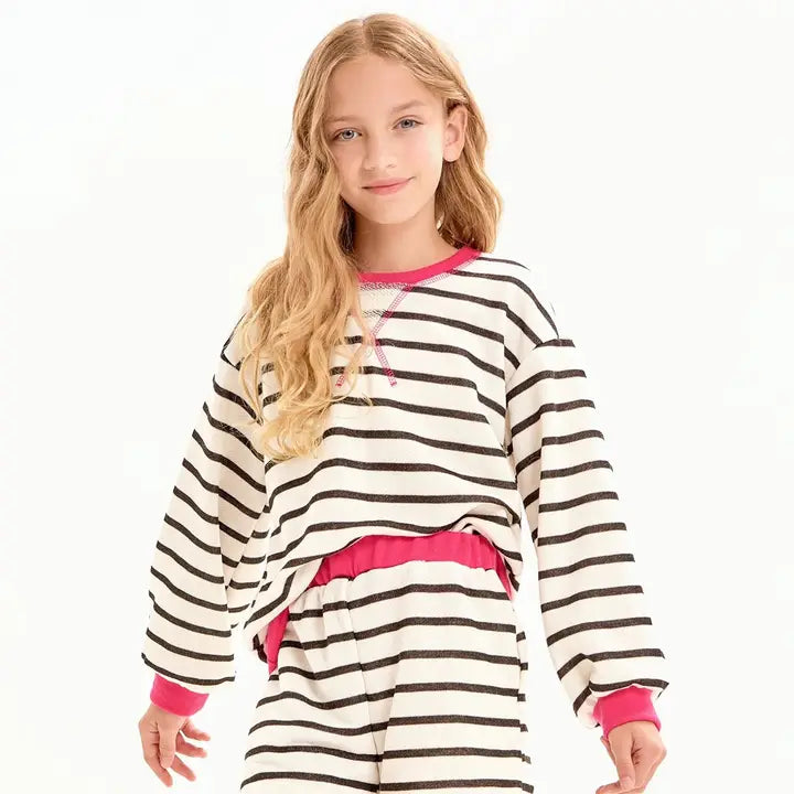 Striped French Terry Sweatshirt