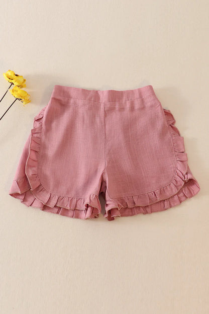 Linen Ruffle Shorts