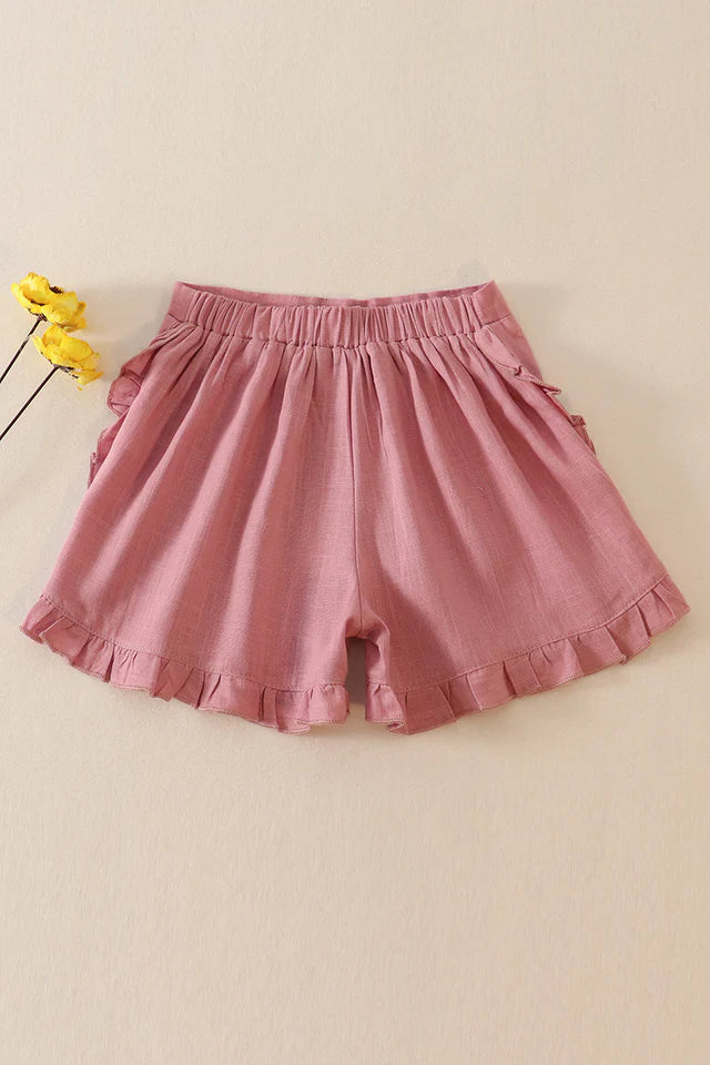 Linen Ruffle Shorts