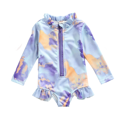 Ruffle Tie-Dye Long Sleeved Swimsuit - That's So Darling