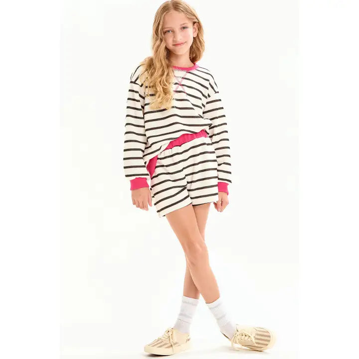 Striped French Terry Sweatshirt