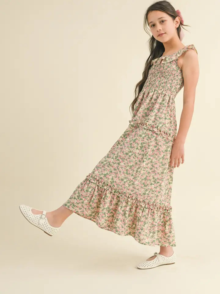 Ruffle Floral Maxi Dress