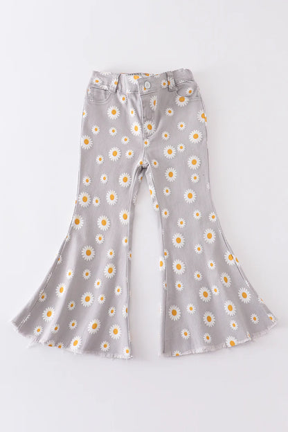 Grey Daisy Bell Bottoms