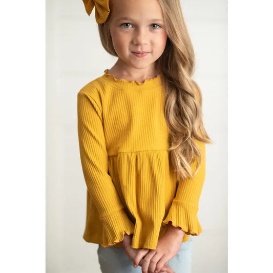 Mustard Ribbed Long Sleeve