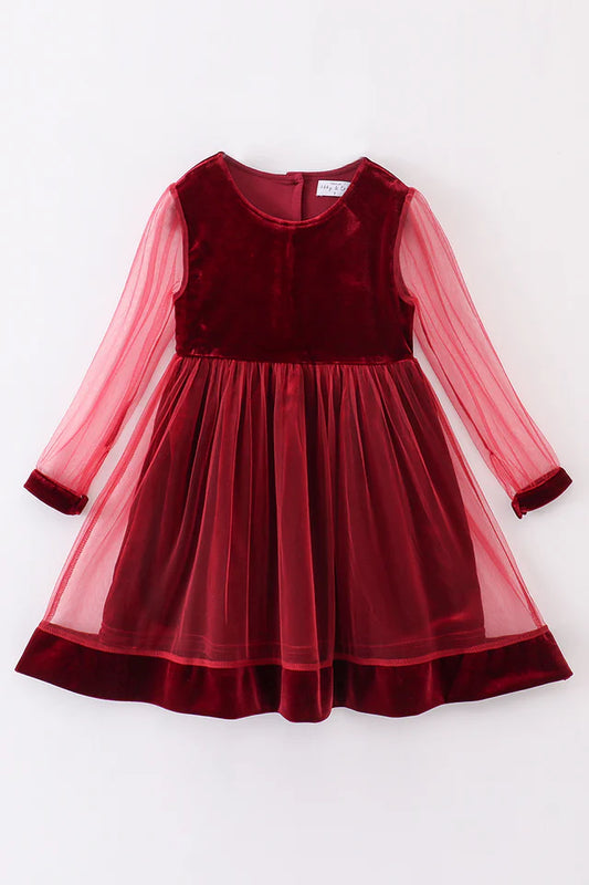 Velvet Ruffle Dress