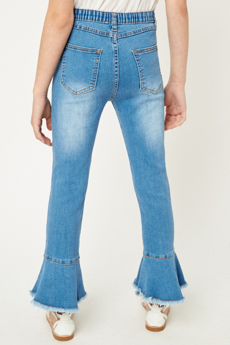 Cropped Frill Flare Jeans - That's So Darling