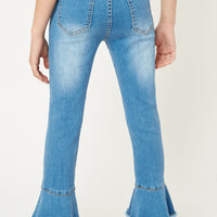Cropped Frill Flare Jeans - That's So Darling