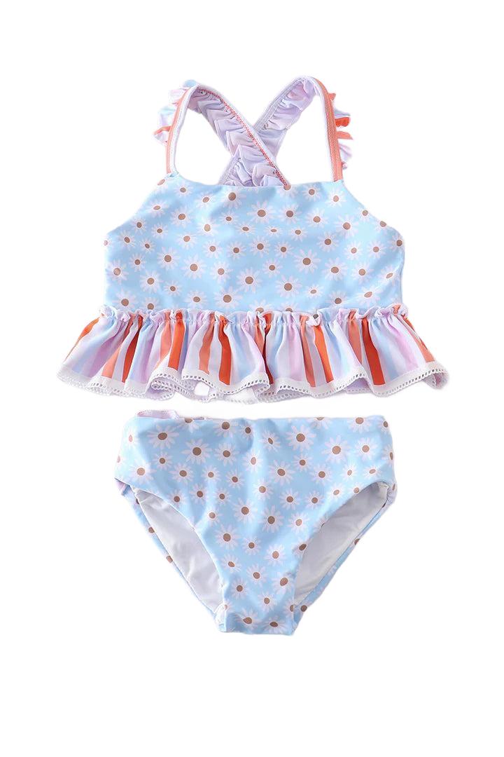 Baby Girl Blue Floral Swimsuit