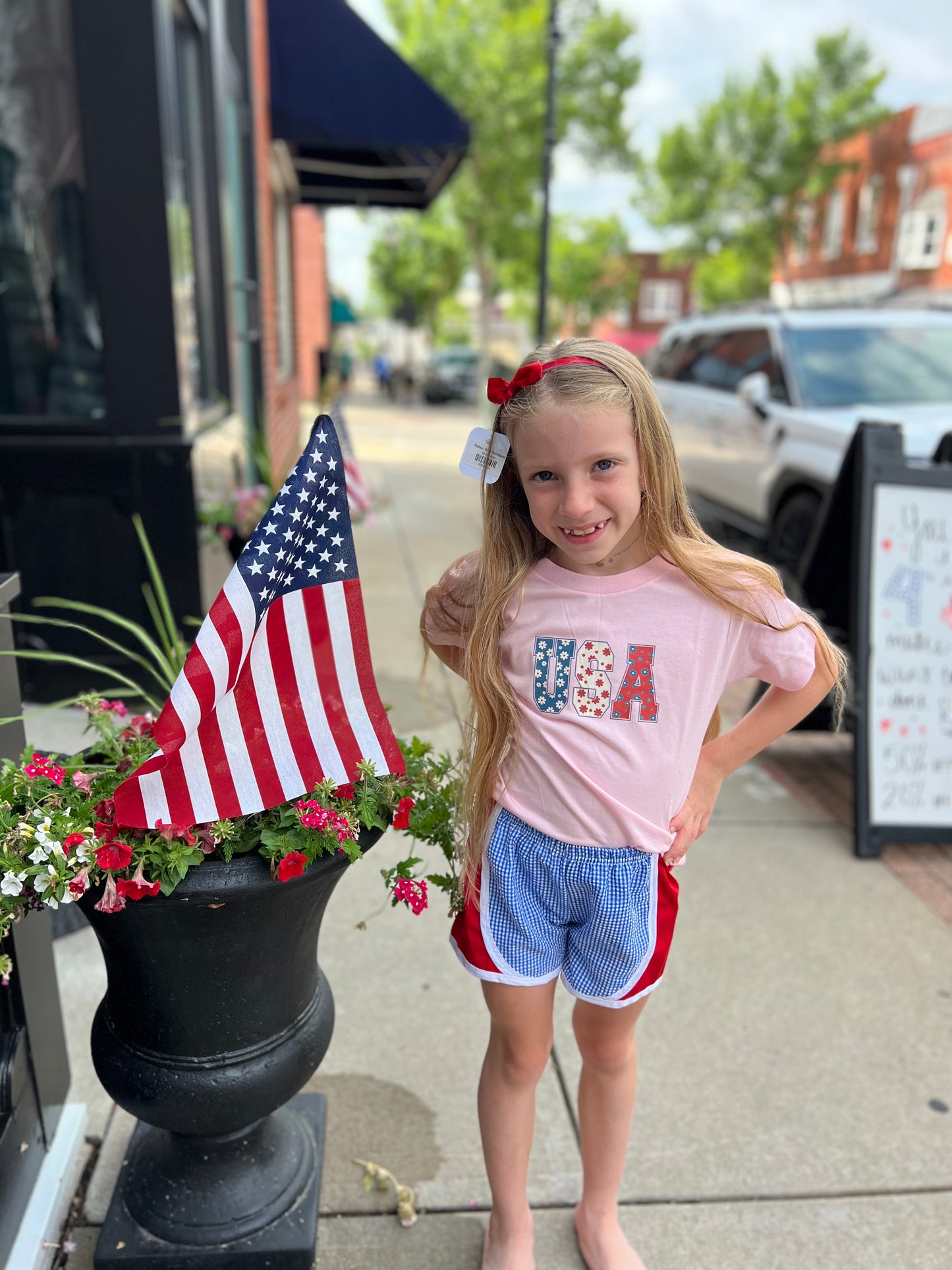 Floral USA Graphic Tee