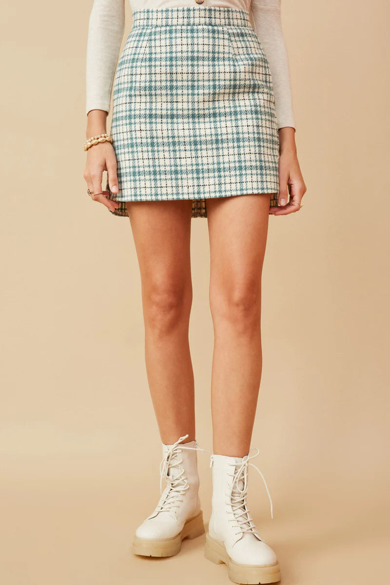 Womens Flannel Zip Up Skirt