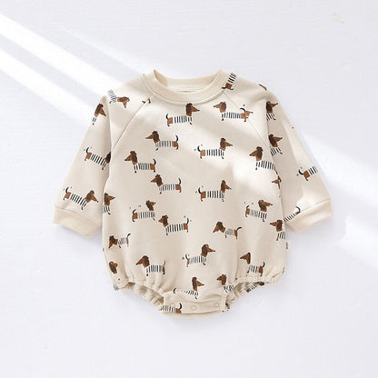 Doggy Sweatshirt Romper - That's So Darling