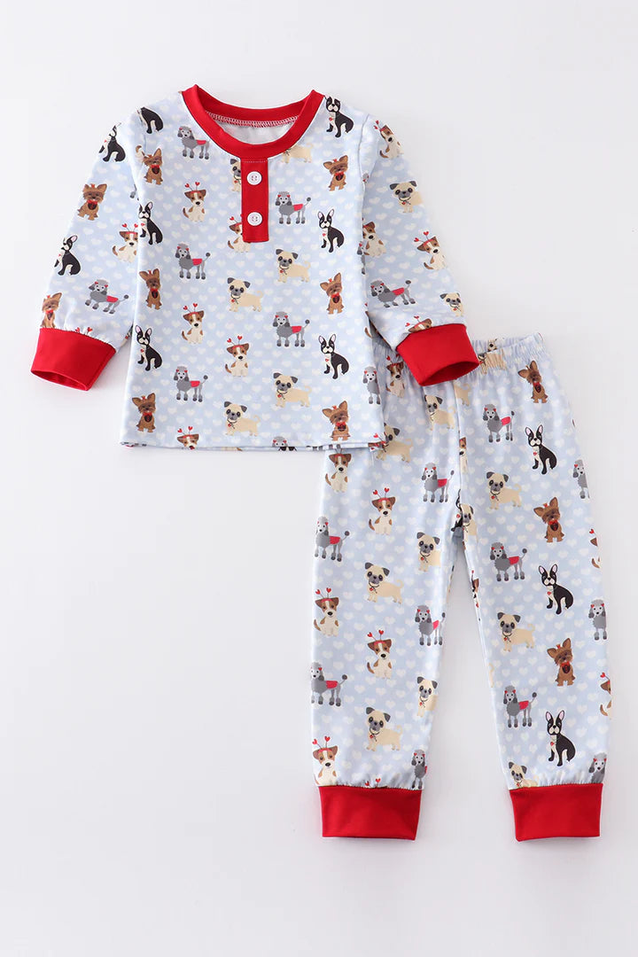 Blue Puppy Love Jammie Set