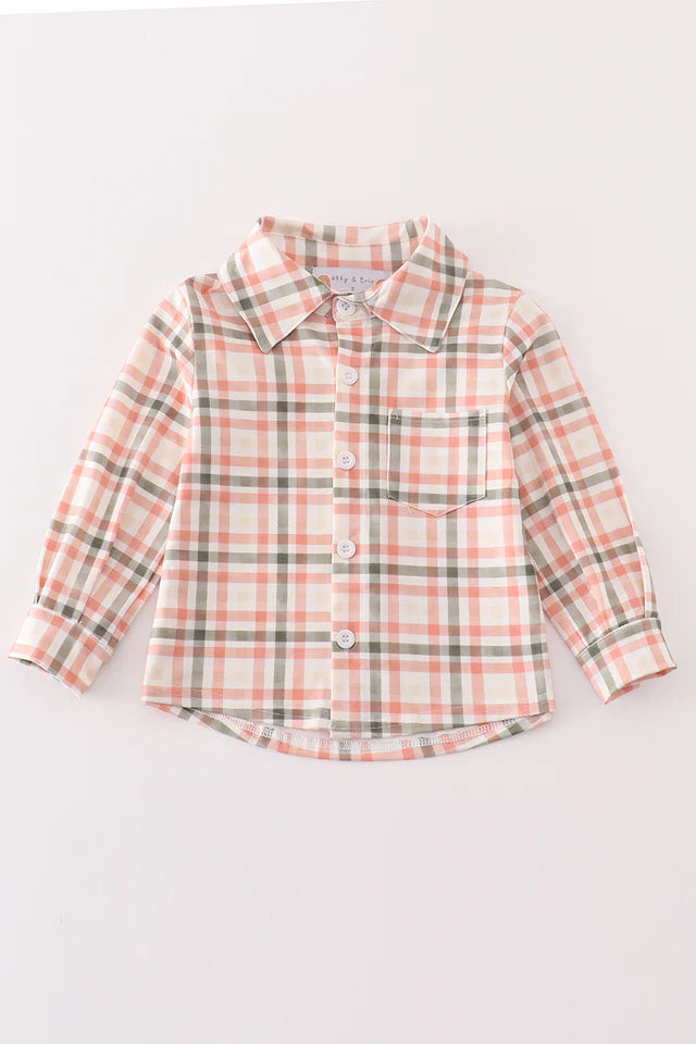 Watercolor Plaid Button Down Shirt