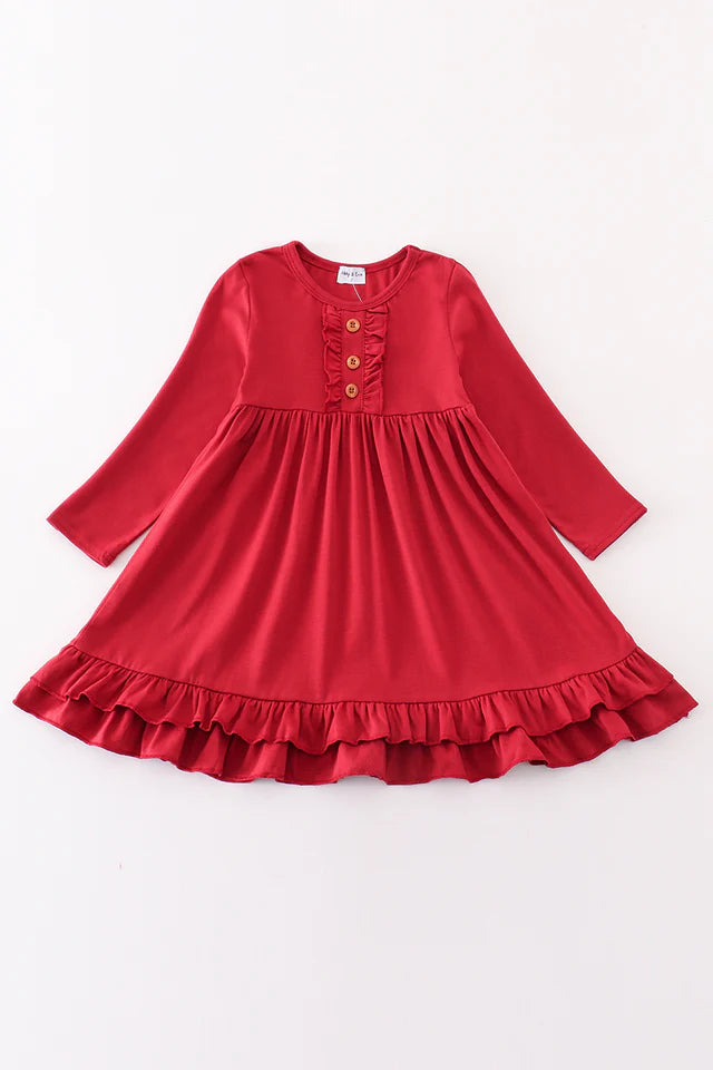 Crimson Ruffle Dress