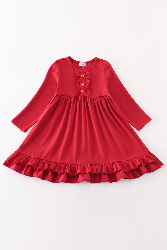 Crimson Ruffle Dress