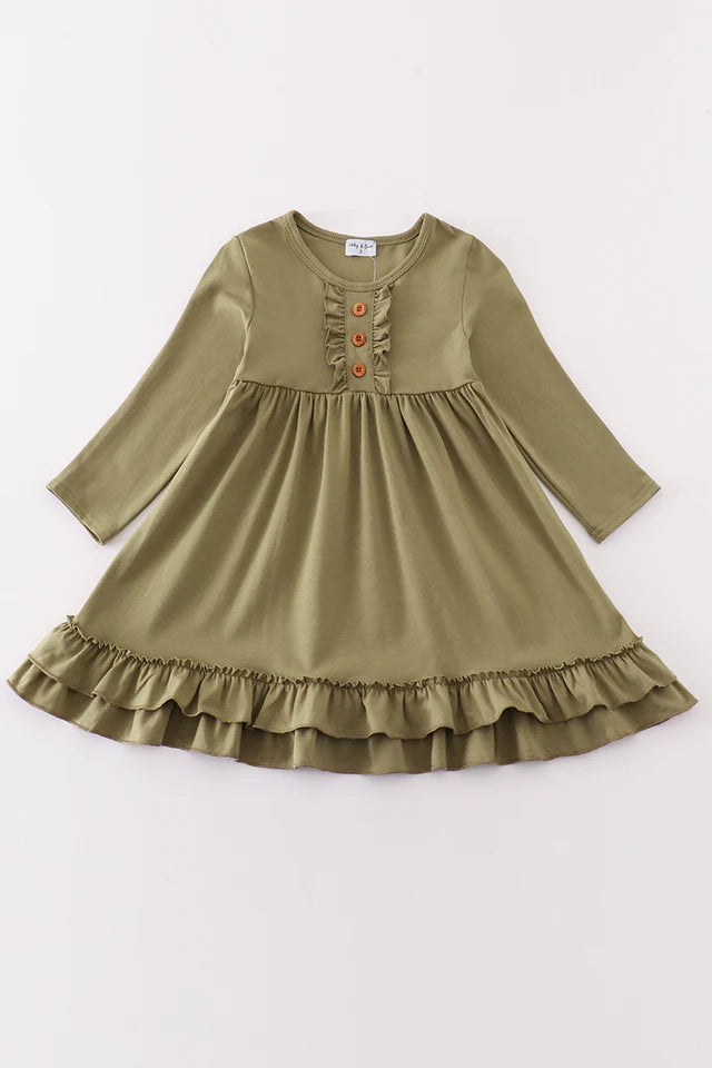 Sage Ruffle Dress