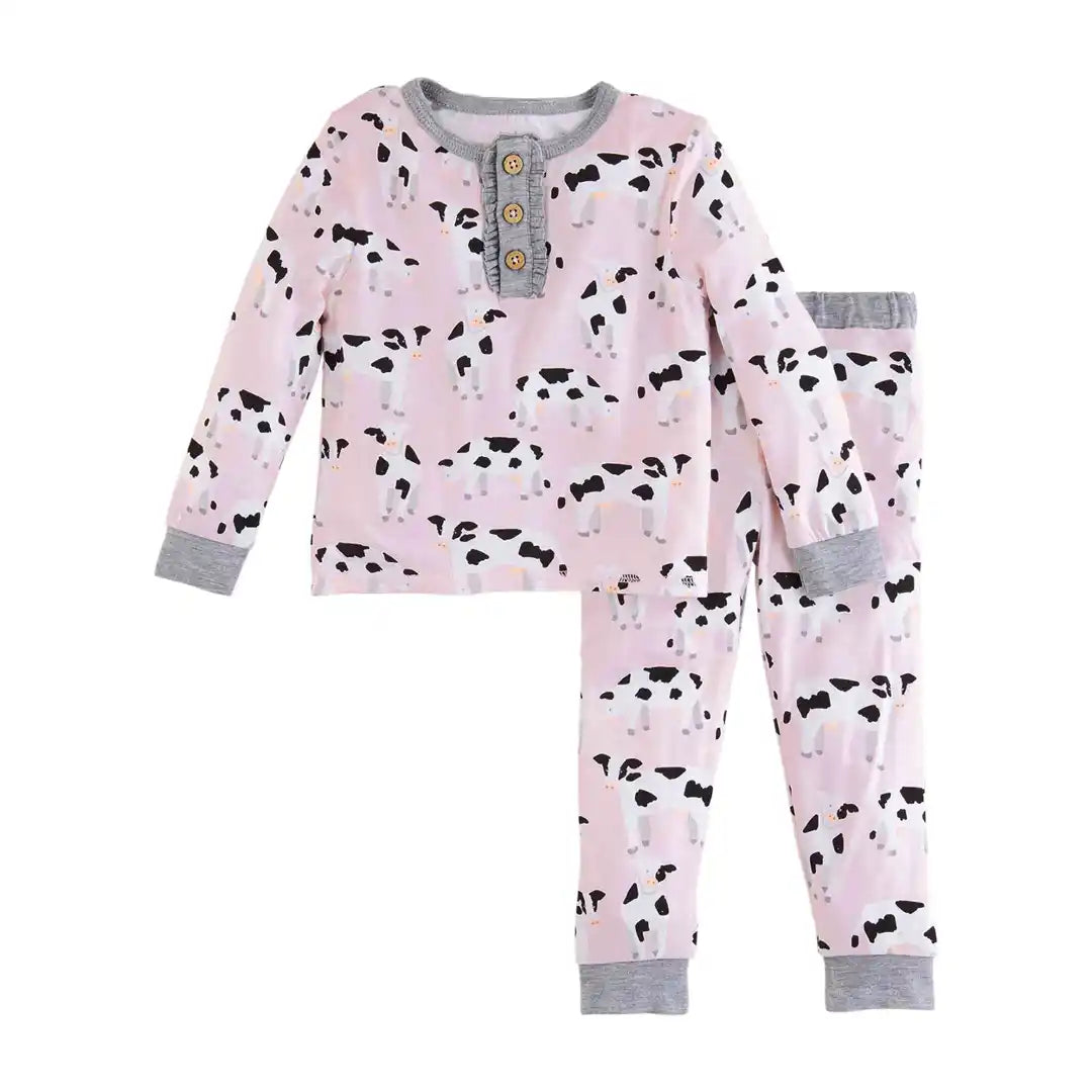 Mudpie Pink Cow Jammies - That's So Darling
