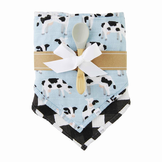 Two Muslin Bibs & Spoon - That's So Darling