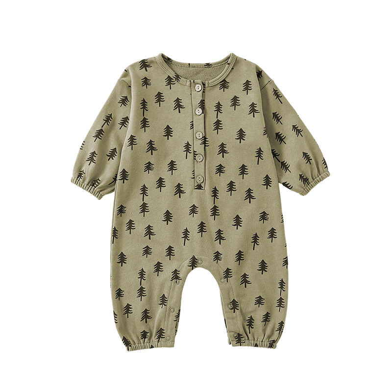 Pine Tree Print Jumpsuit