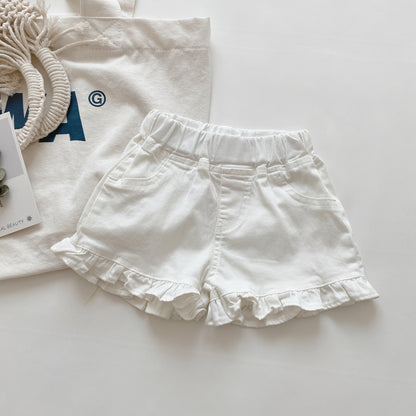 Wood Ear Hem Denim Shorts - That's So Darling