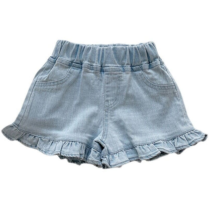 Wood Ear Hem Denim Shorts - That's So Darling