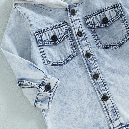 Hooded Denim Jacket - That's So Darling