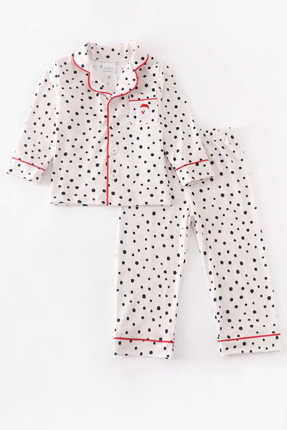 White Dot Santa Pajama Set - That's So Darling