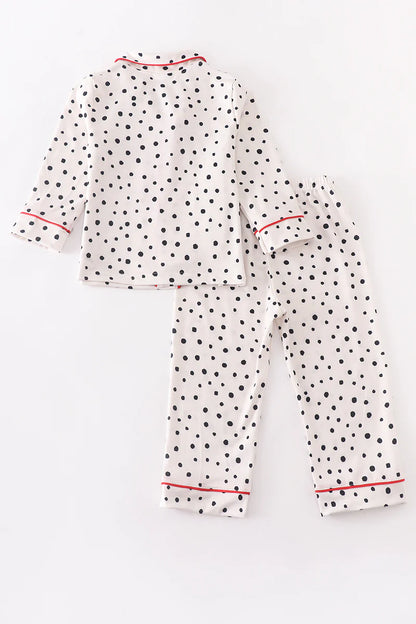 White Dot Santa Pajama Set - That's So Darling