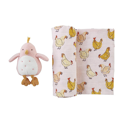 Mudpie Swaddle And Rattle Set - That's So Darling