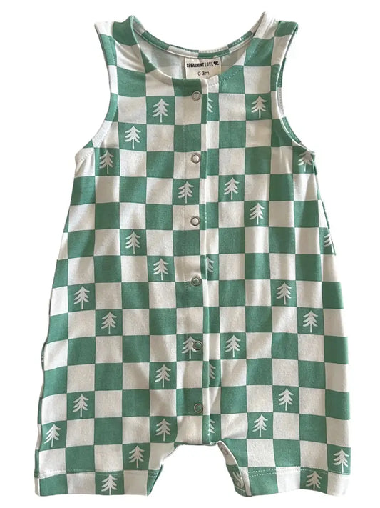 Bamboo Tree Checkered Snap Shortie