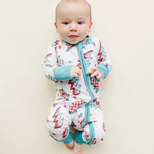 Lighting Bolt Christmas Bamboo Romper