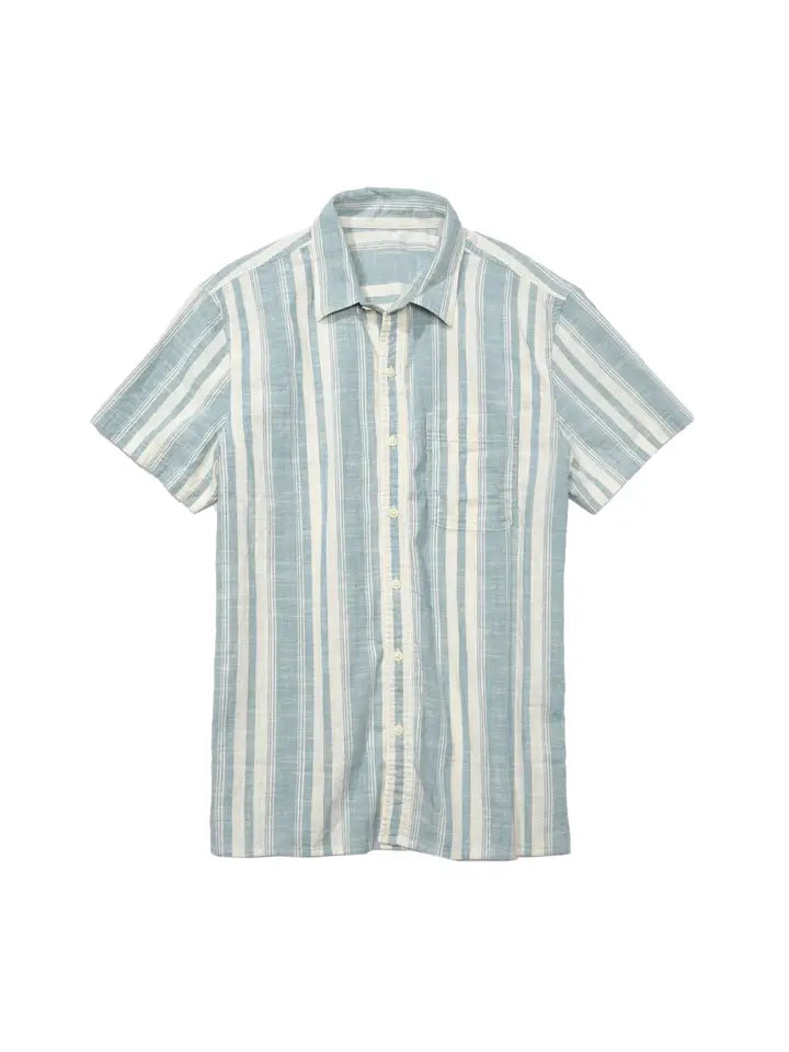 Light Wash Striped Button Up